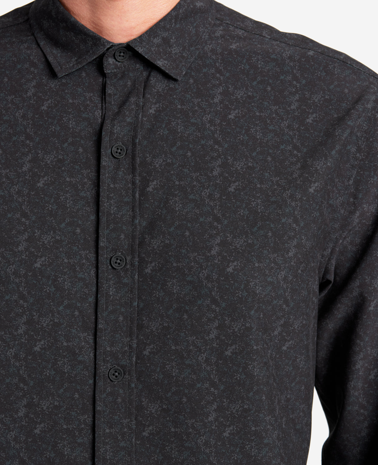 Kenneth Cole Stretch Print Brown Buttondown Shirt  Small