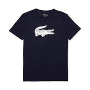 Lacoste Mens SPORT Ultra Dry Performance Short Sleeve T Shirt Navy white XL