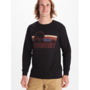Marmot Mens Coastal Cotton Crewneck Graphic Long Sleeve T Shirt Black Large