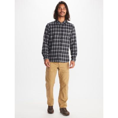 MARMOT Mens Fairfax Midweight Button Down Flannel Black Large