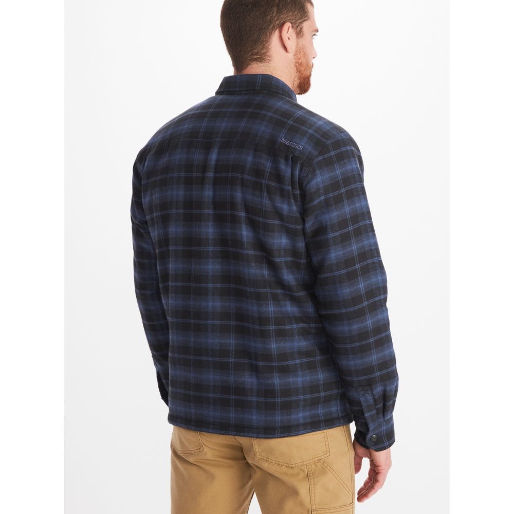 Marmot Men's Ridgefield Sherpa Flannel Shirt  Small  Navy