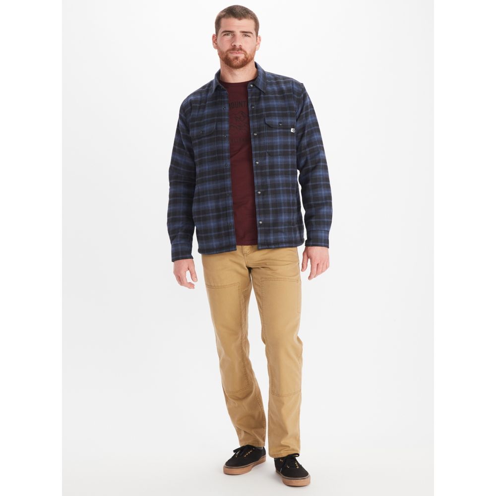 Marmot Men's Ridgefield Sherpa Flannel Shirt  Small  Navy