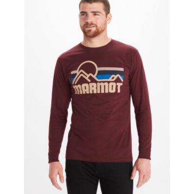 Marmot Mens Coastal Long Sleeve T Shirt Port Royal Red 2XL