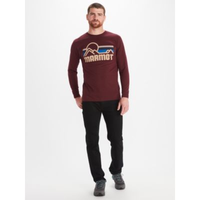 Marmot Mens Coastal Long Sleeve T Shirt Port Royal Red 2XL