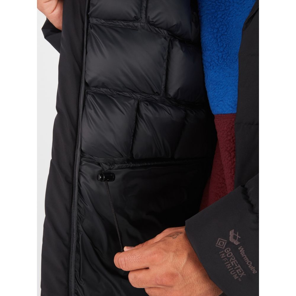 Marmot Mens Puffer Jacket Mantle Hooded Coat Medium Black Solid