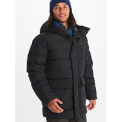 Marmot Mens Puffer Jacket Mantle Hooded Coat Medium Black Solid