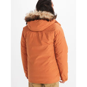 MARMOT Men's Yukon II Down Parka Coat Copper Orange Faux Fur Trim XL