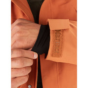 MARMOT Men's Yukon II Down Parka Coat Copper Orange Faux Fur Trim Large