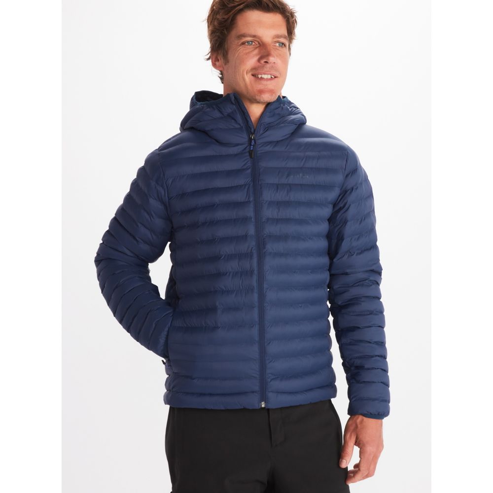 Marmot Men's Echo Featherless Hooded Puffer Jacket XXL 2XL Blue Arctic Navy
