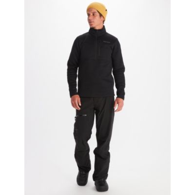 MARMOT Men's 1/2 Zip Fleece Jacket Pullover Large Black
