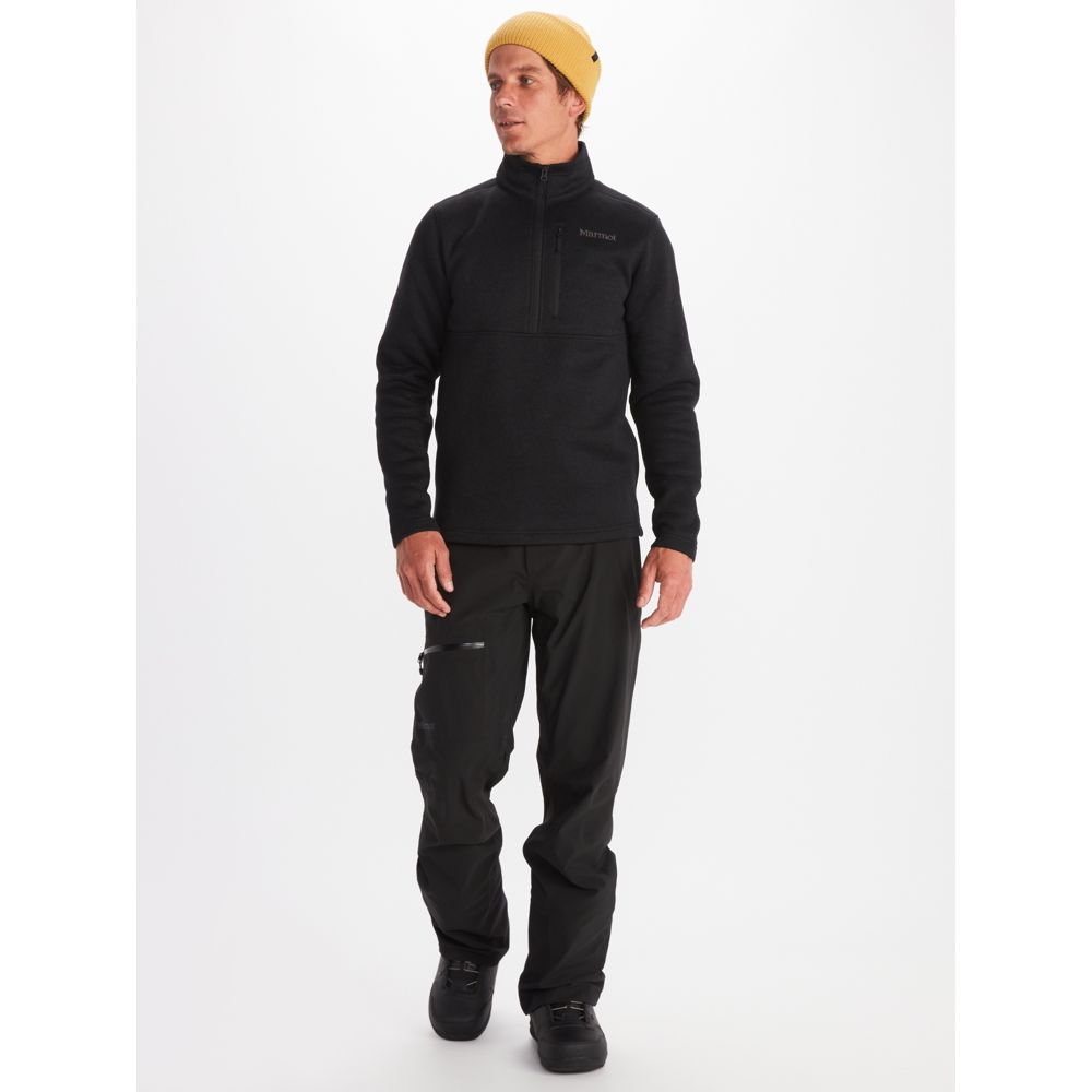Marmot Mens Drop Line 1/4 Zip Pullover Sweatshirt Jacket XL Black