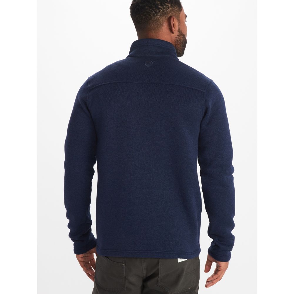 Marmot Mens Drop Line 1/2 Zip Pullover Fleece Jacket Medium Arctic Navy Blue