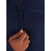 Marmot Mens Drop Line 1/2 Zip Pullover Fleece Jacket Medium Arctic Navy Blue