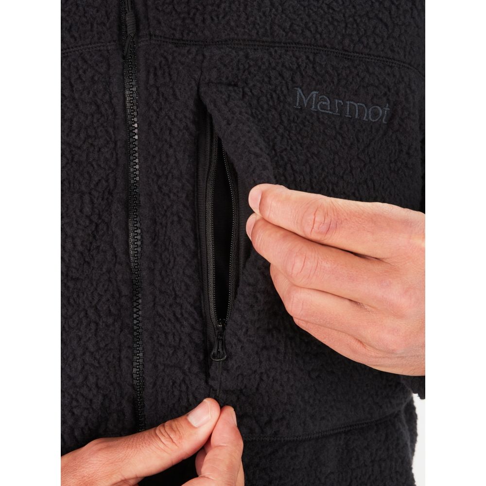 Marmot Mens Aros Zip Fleece Jacket Small Black