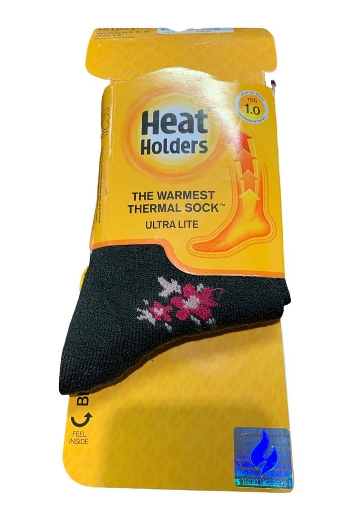 Heat Holders Women Crew Socks 5-9 Grey Thermal