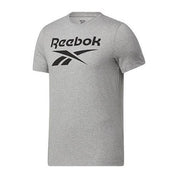 Reebok Mens Logo Short Sleeve T-Shirt Grey Black Large