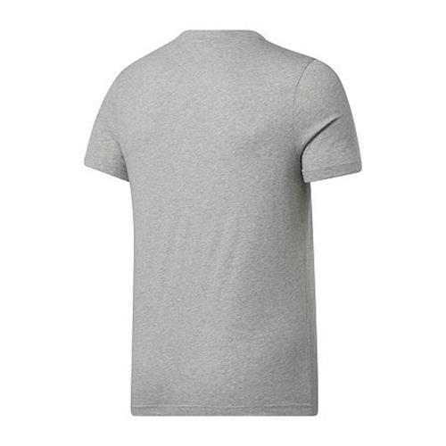 Reebok Mens Logo T-Shirt Medium Heather Grey Black Small