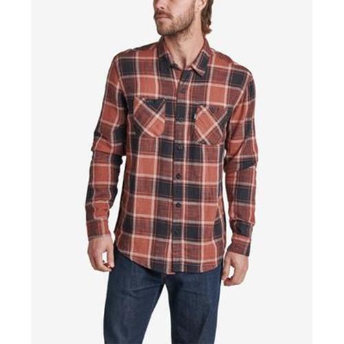 Reef Men's Hedford Long Sleeve Plaid Button Down Shirt  Mahogany Brown  XXL