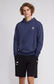 Puma Men's Denim Fleece Adjustable Drawstring Hoodie Sweatshirt Large BlueIndigo