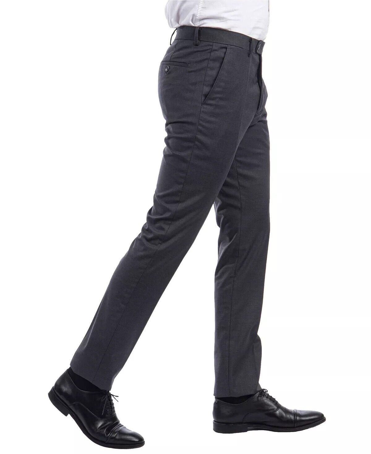 SEAN ALEXANDER Performance Men's Stretch Skinny Dress Pants Charcoal Grey 36W