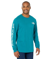 The North Face Men's Logo Graphic Long-Sleeve XL Harbor Blue White