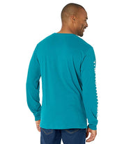 The North Face Men's Logo Graphic Long-Sleeve XL Harbor Blue White