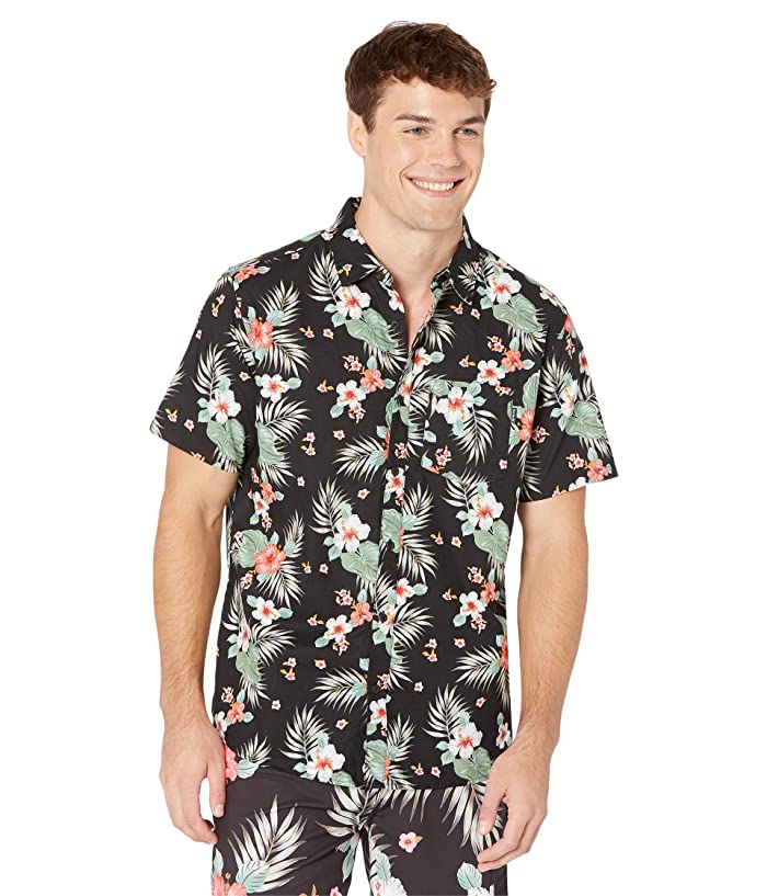 Hurley Mens Wedge Woven Short Sleeve Button Down Gray Large
