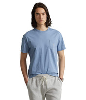 Polo Ralph Lauren Mens Classic Fit Jersey Pocket Crewneck Shirt Blue 2XL