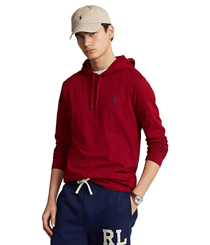 Polo Ralph Lauren Mens Jersey Hooded T Shirt Red Medium