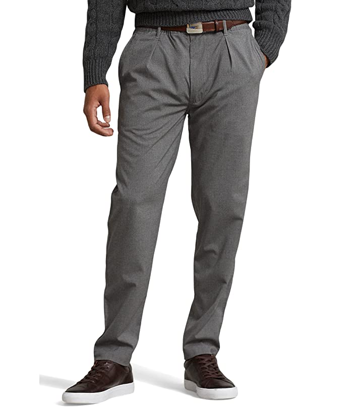 Ralph Lauren Mens Polo Slim Fit Drawstring Pleated Chino Pants Size XL Grey