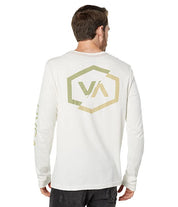 Rvca Men's Long Sleeve Graphic Long Sleeve Crewneck T Shirt White Small