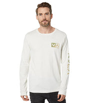 Rvca Men's Long Sleeve Graphic Long Sleeve Crewneck T Shirt White Small