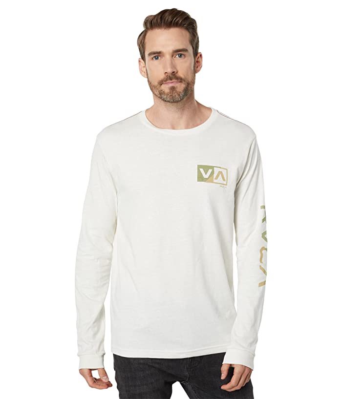 Rvca Men's Long Sleeve Graphic Long Sleeve Crewneck T Shirt White Small