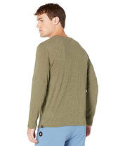 Hurley Men's Vista Henley Long Sleeve Shirt  Olive Green Small