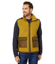 The North Face Mens Gold / Military Green Fleece Vest Small Full Zip