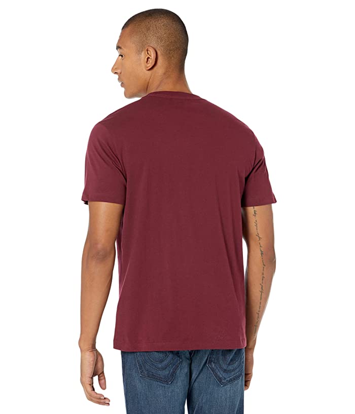 True Religion Men's Flocked Arch Tshirt Dark Burgundy 2XL