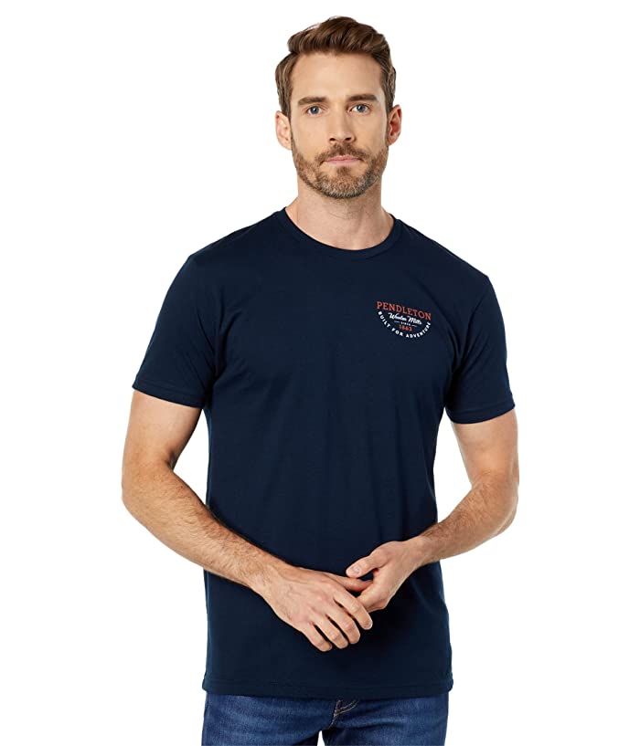 Pendleton Men's Adventure Wave Short Sleeve T Shirt Midnight Navy 2XL