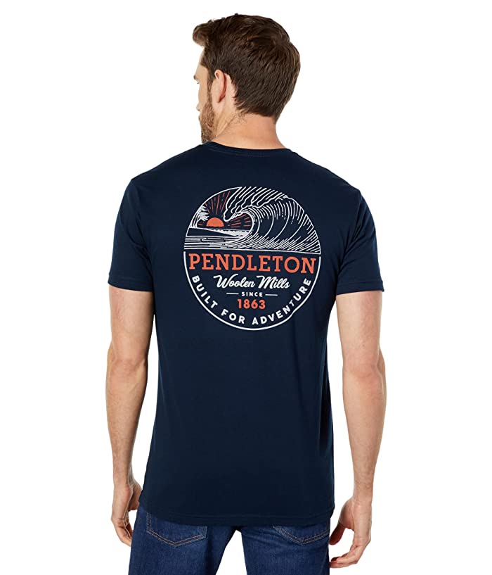 Pendleton Men's Adventure Wave Short Sleeve T Shirt Midnight Navy 2XL