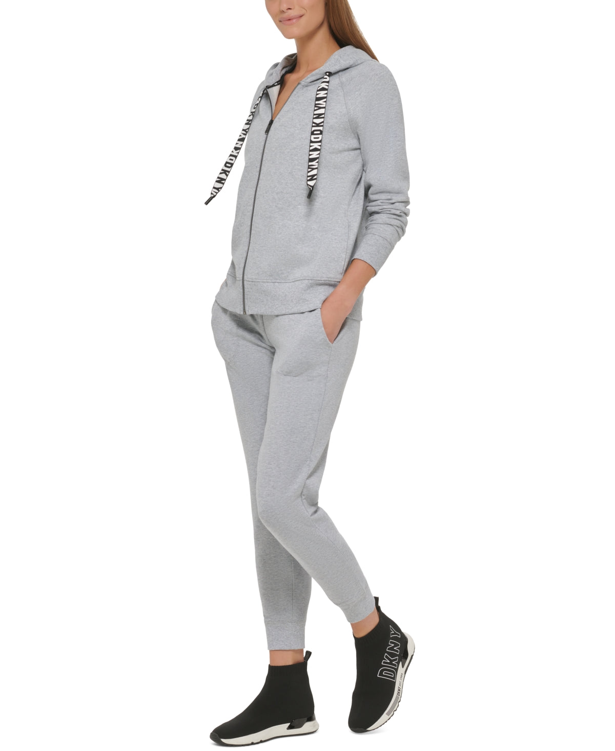 Dkny Womens Regular fit Joggers Pants XL Grey Solid