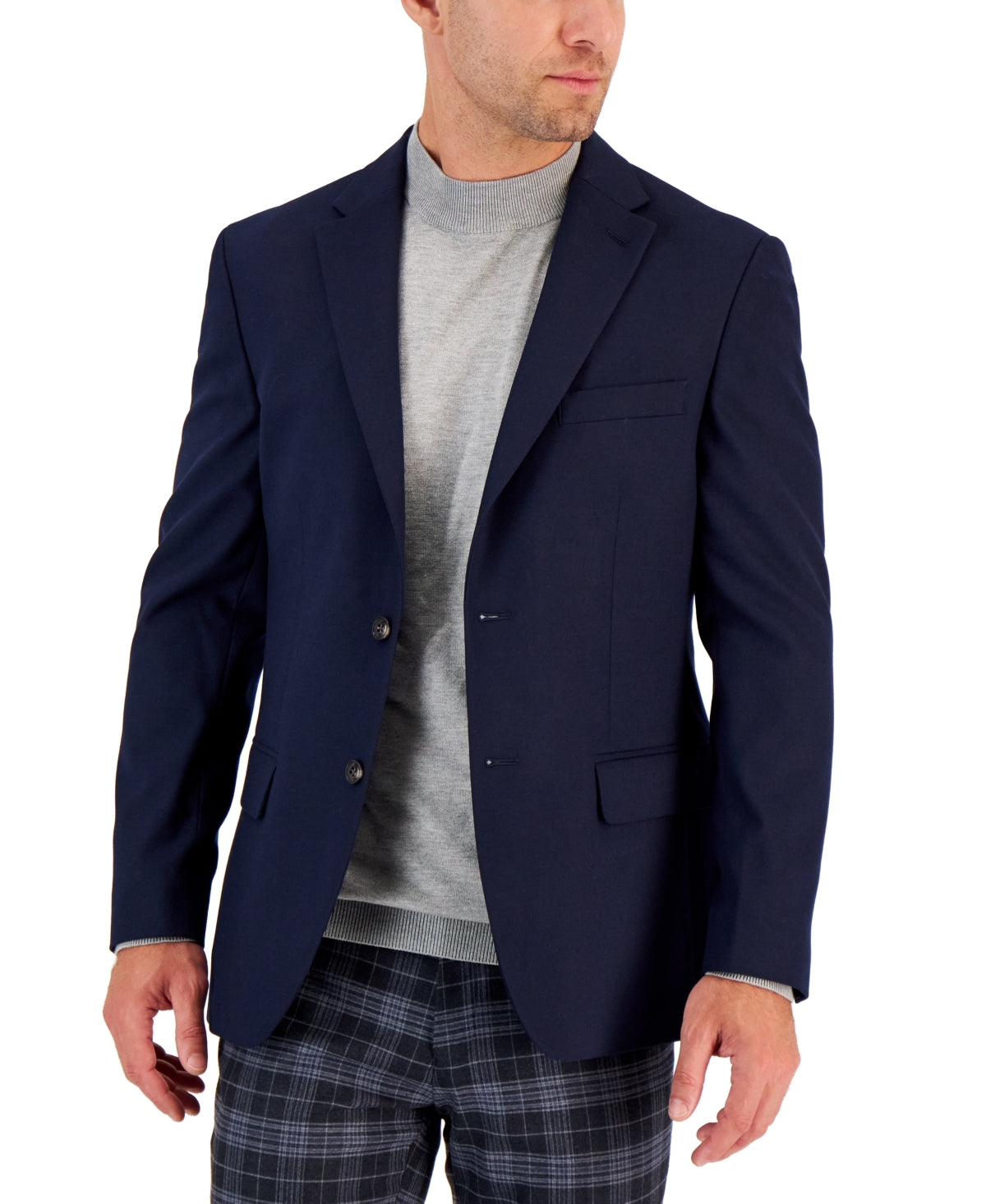 Tommy Hilfiger Men's Modern-Fit Navy Twill Sport Coat 46L