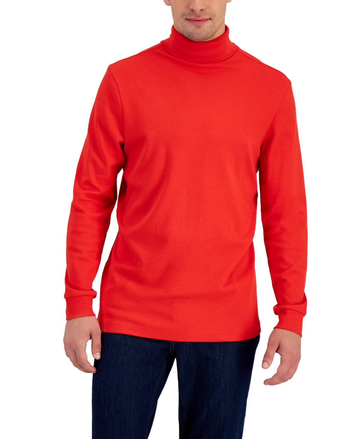 Club Room Mens Solid Turtleneck Shirt Bright Ruby XL