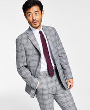 ALFANI Men's Slim-Fit Black & White Pattern Suit Jacket 44S