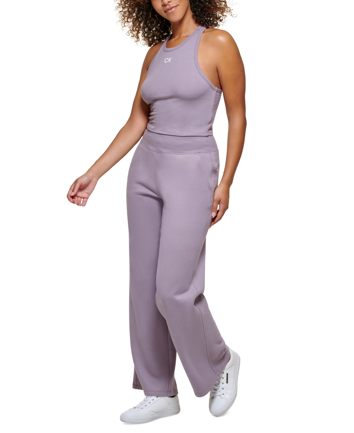 Calvin Klein Women Regular fit Sweatpants Fleece Pants XL Lavender Purple Solid