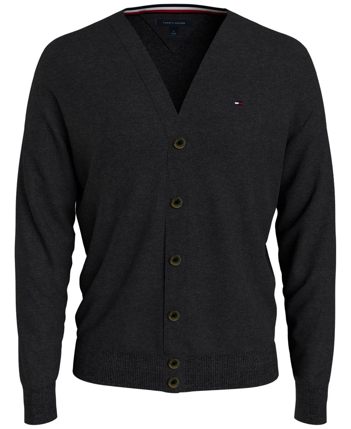 Tommy Hilfiger Mens Black XL Cotton Cardigan Sweater