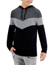 INC International Concepts Men's Colorblocked Hoodie Sweater Large Deep Black
