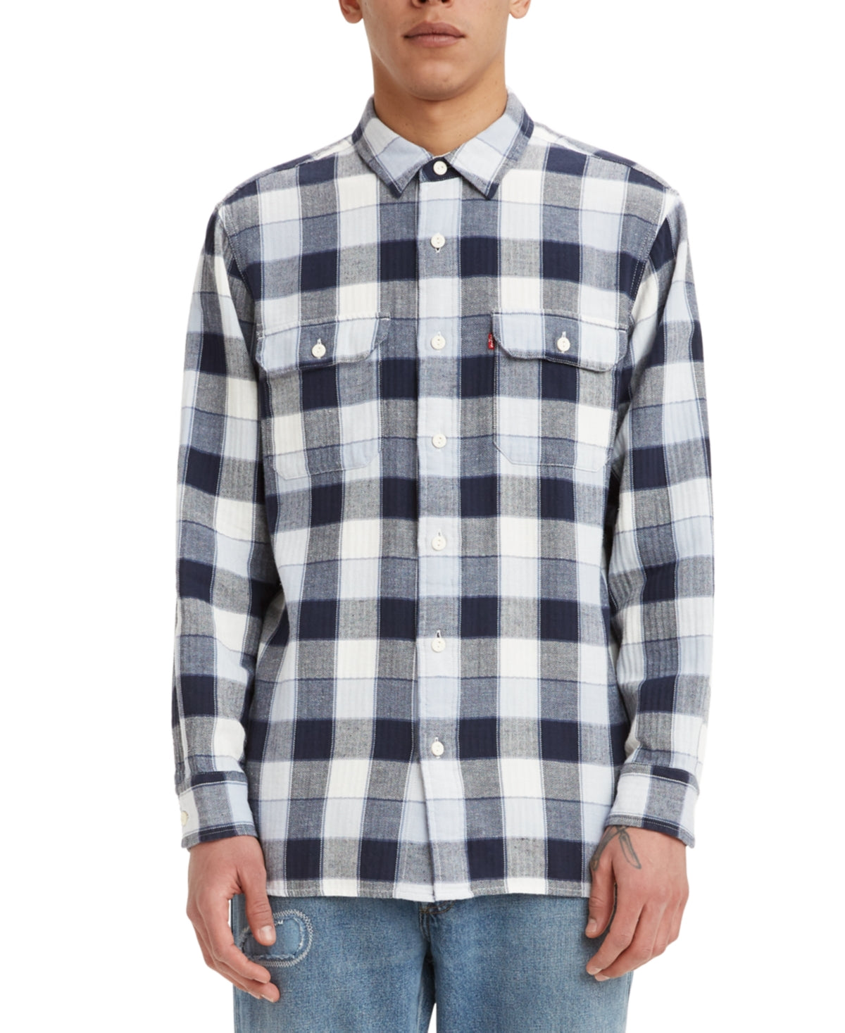 Levis Mens Classic Plaid Button Down Shirt Brandy Naval Academy XL