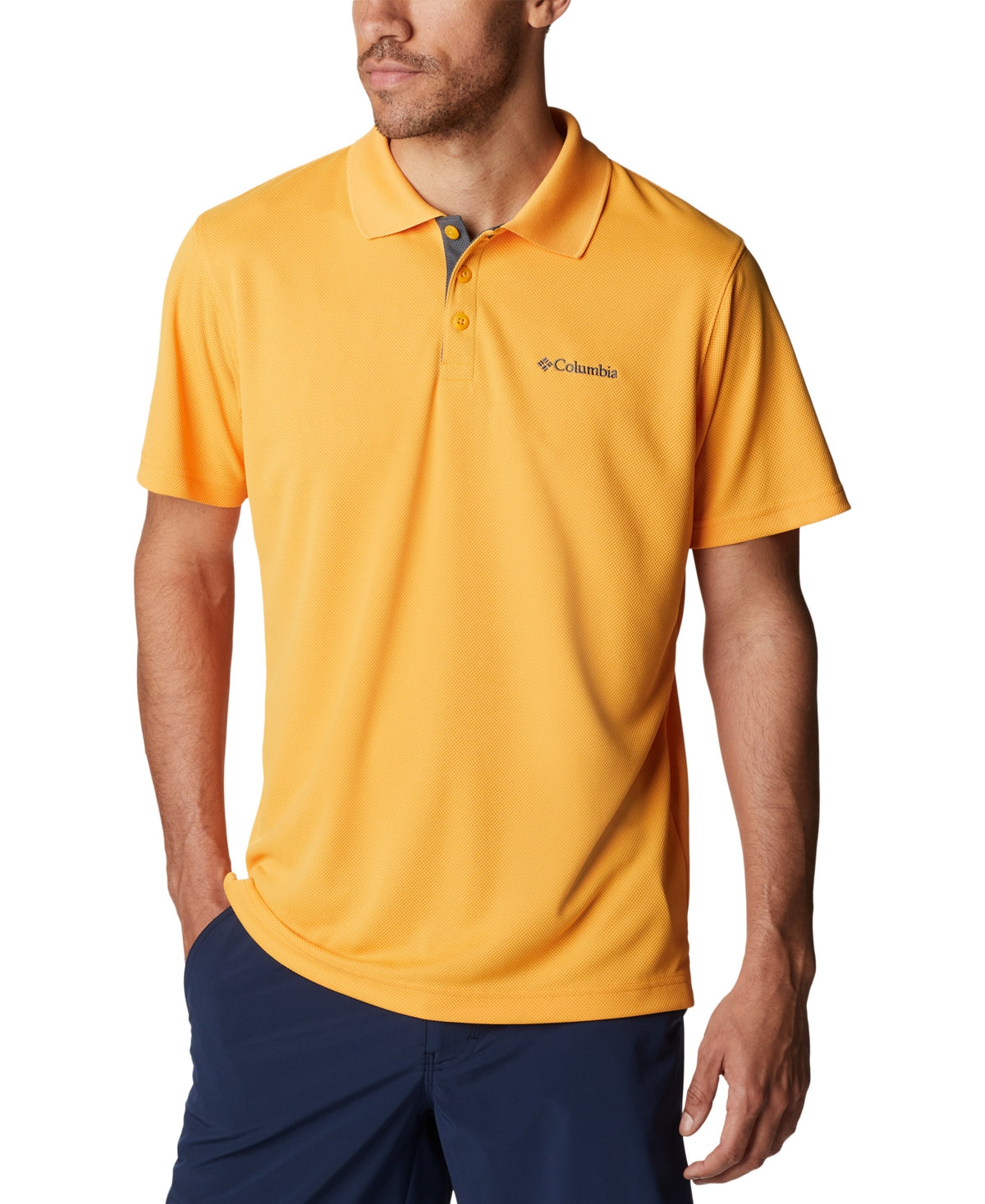 Columbia Men's Utilizer Short Sleeve Polo Shirt Mango Yellow Medium