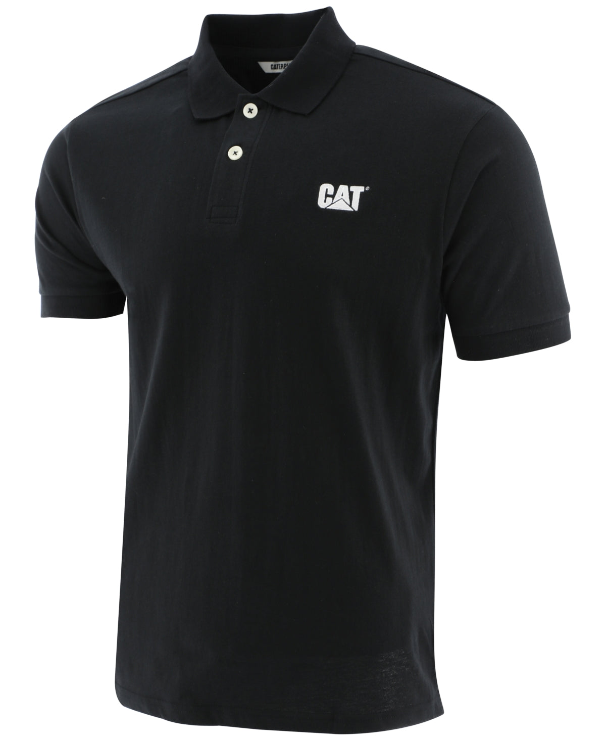 Caterpillar Mens Foundation Short Sleeve Polo Shirt Pitch Black Small