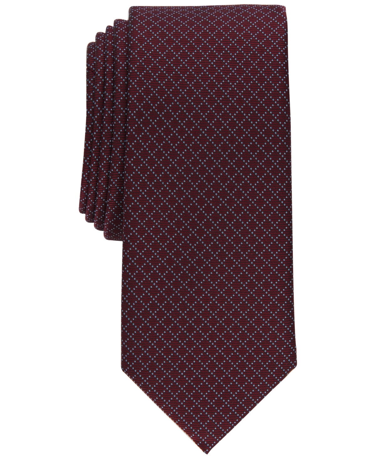 Alfani Mens Oakdale Necktie Slim Burgundy Tie OS