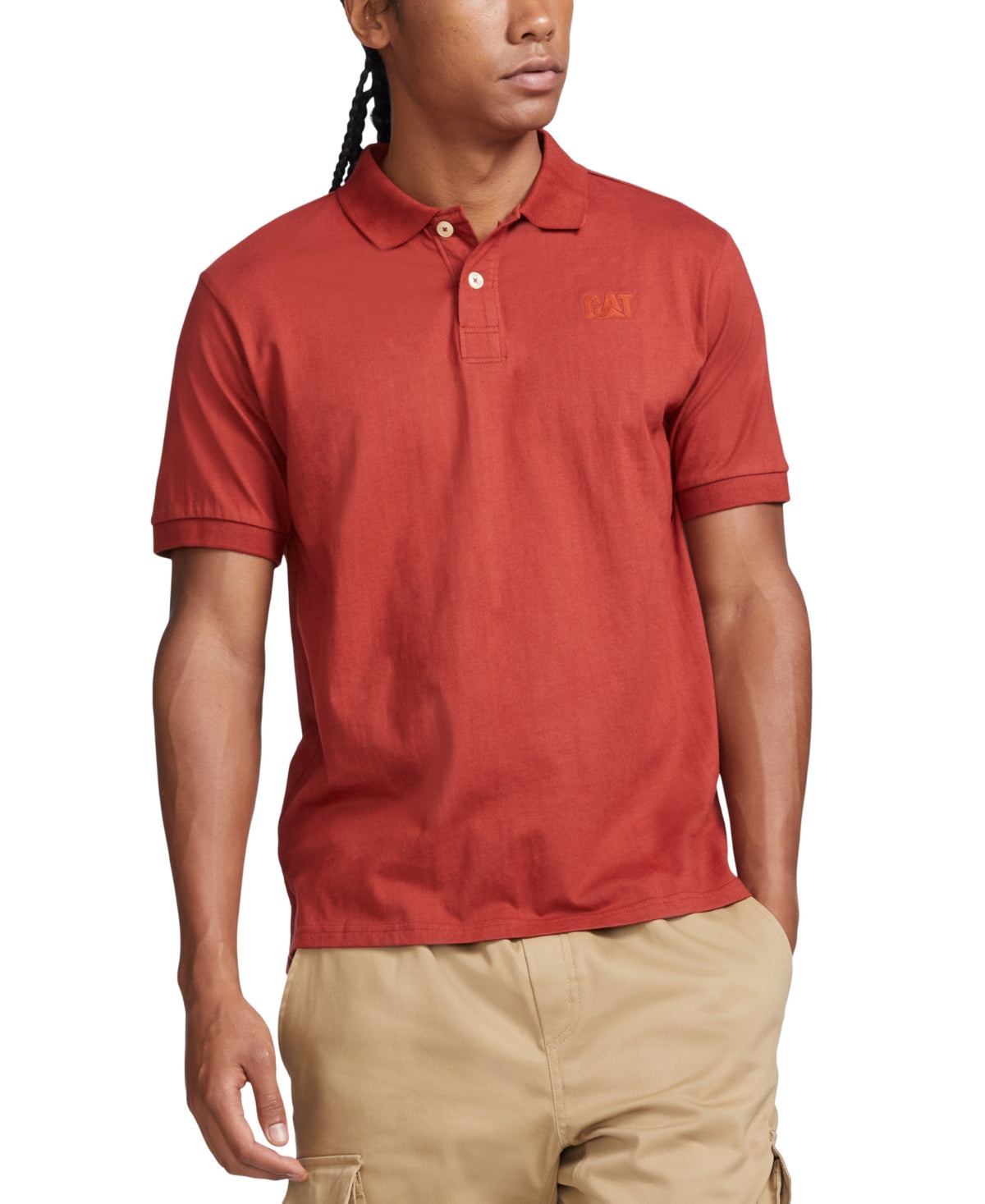 Caterpillar Men's Foundation Polo Shirt XL Rust Copper Red
